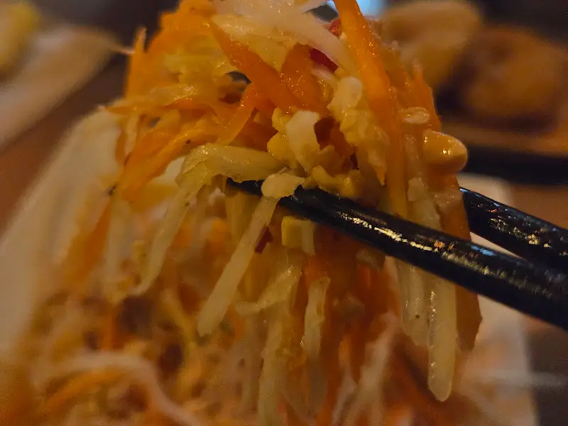 싱싱한 쏨땀의 클로즈업 샷