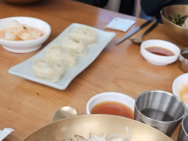 수육, 만두, 백김치