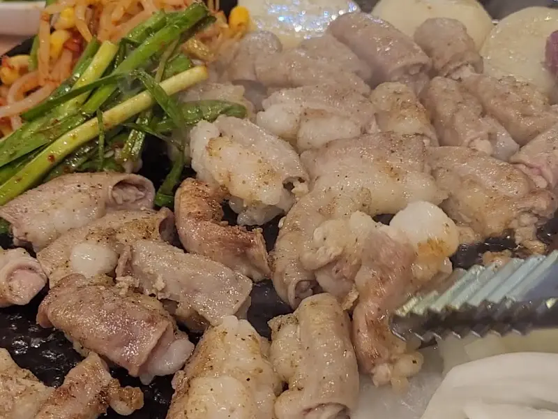 구워지고 있는 곱창