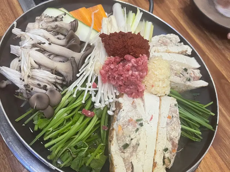 두부전골 재료 클로즈업