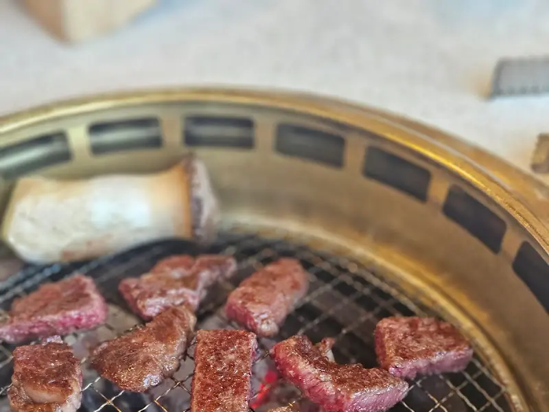 숯불 위에 구워지는 고기