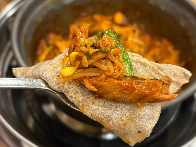 갈비찜과 메밀전의 조합