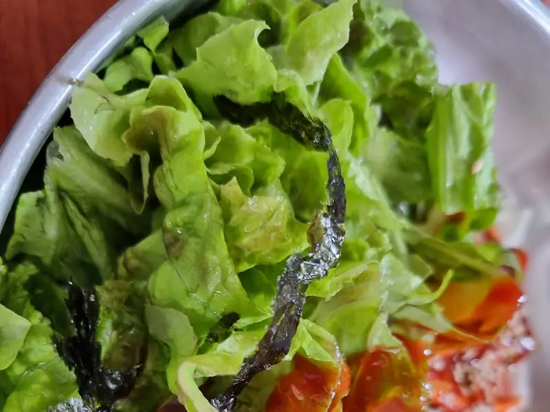 비빔 국수 근접샷