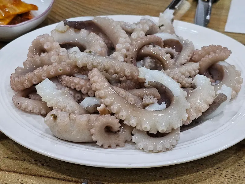 싱싱한 낙지 숙회의 모습