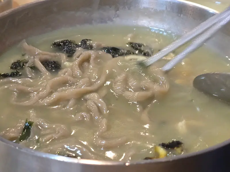 보말칼국수의 면발