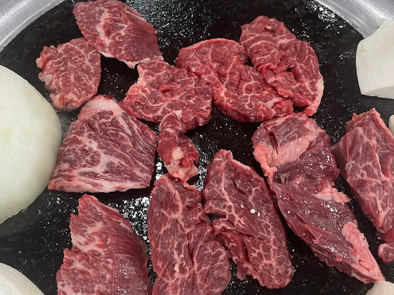 돌판에 구워지는 안거미살