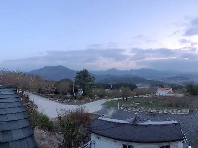 카페올라에서 바라본 아름다운 석양