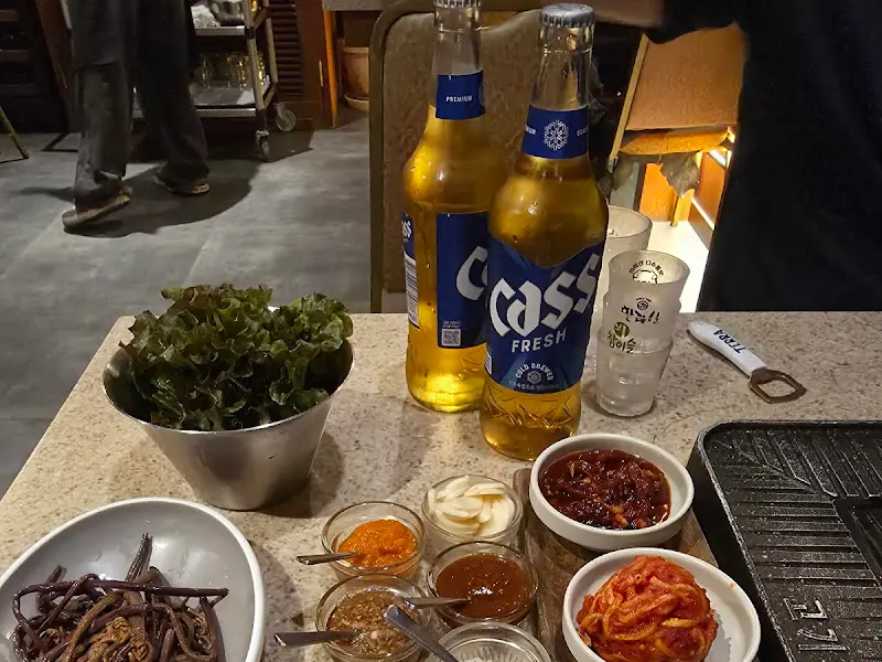 흑돼지와 함께 즐기는 시원한 맥주