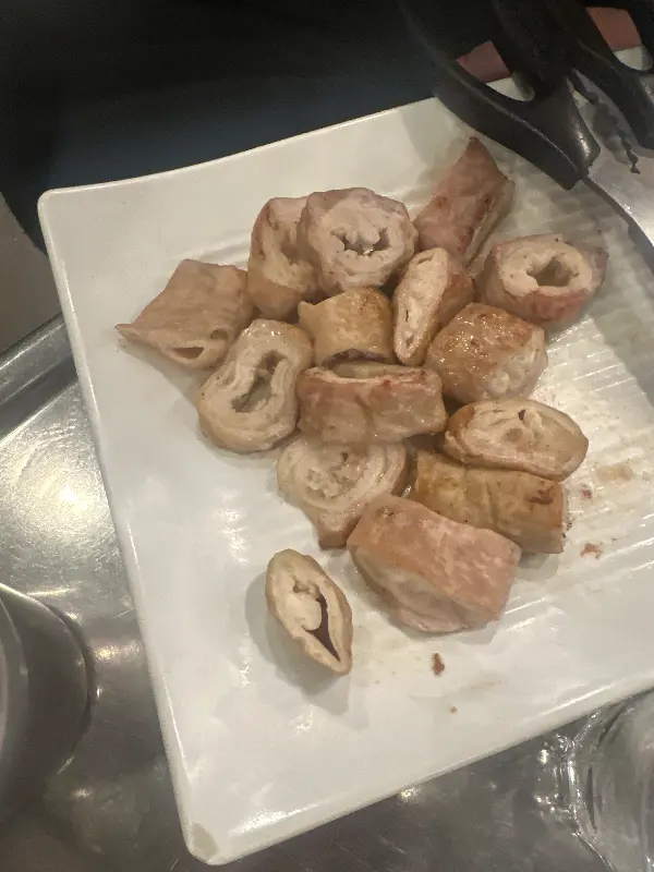 접시에 담겨 나온 돼지 막창