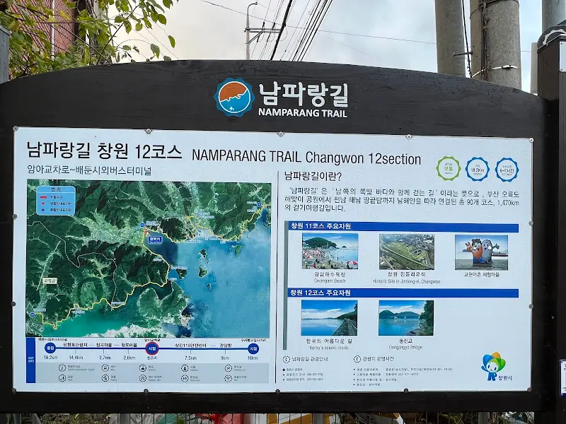 남파랑길 안내판