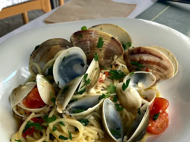 조개 파스타 클로즈업