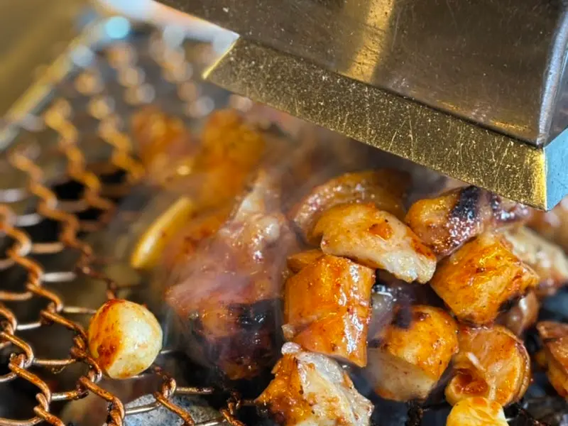 숯불 위에서 구워지는 양대창