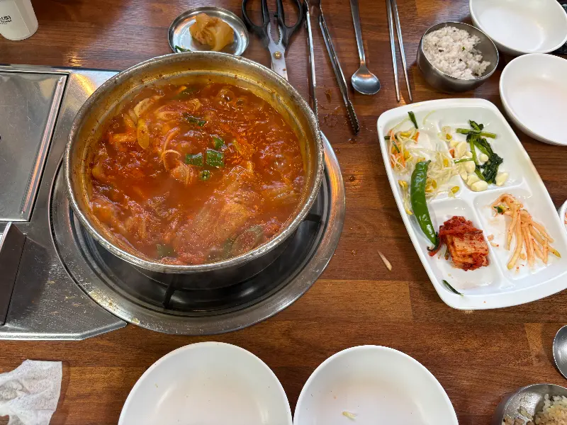 김치전골 볶음밥