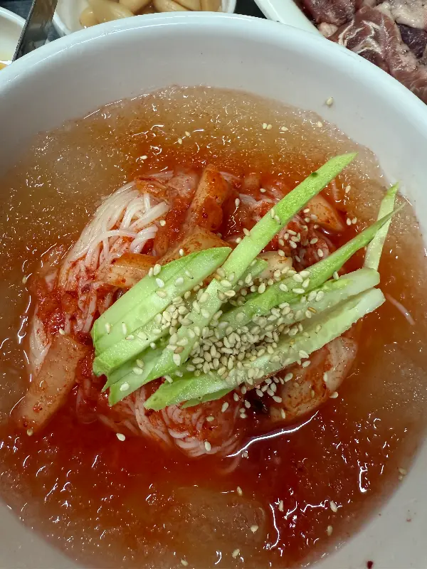 살얼음이 동동 뜬 시원한 김치말이국수