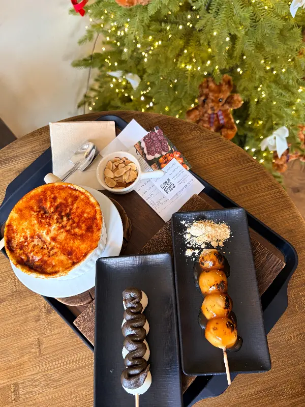 크림 브륄레 빙수와 당고