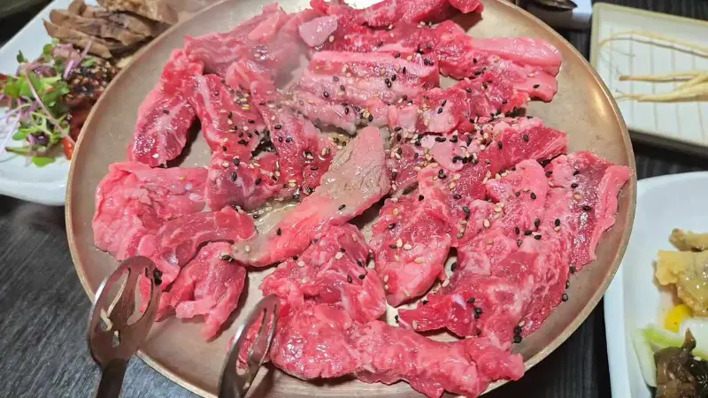 미니 화로에 구워 먹는 소고기