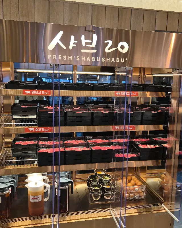 신선한 고기 냉장고