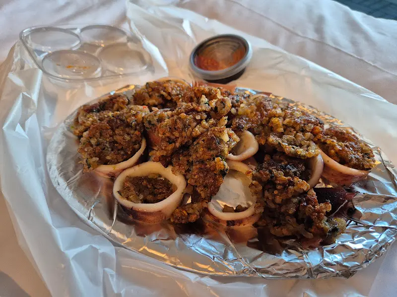 누룽지 오징어 순대 근접 사진