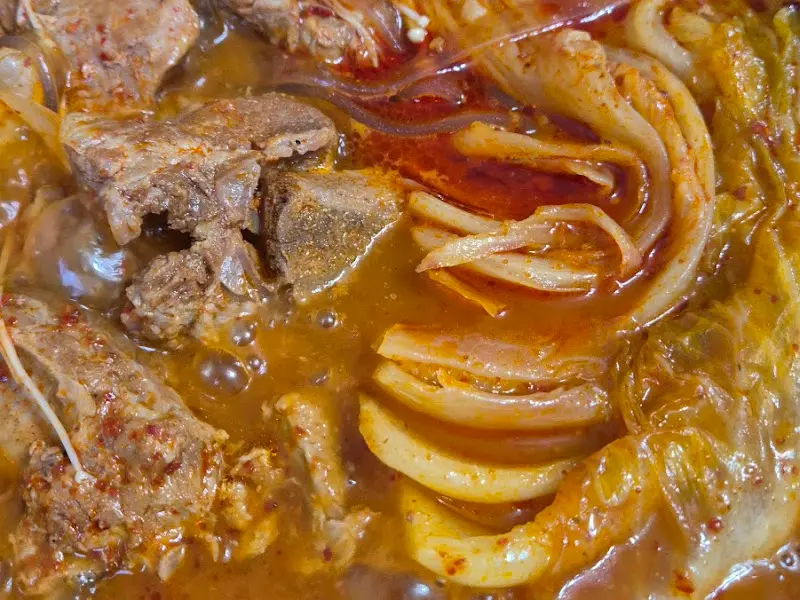 차돌박이 된장 라면찌개