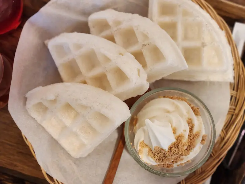 떡 와플 클로즈업