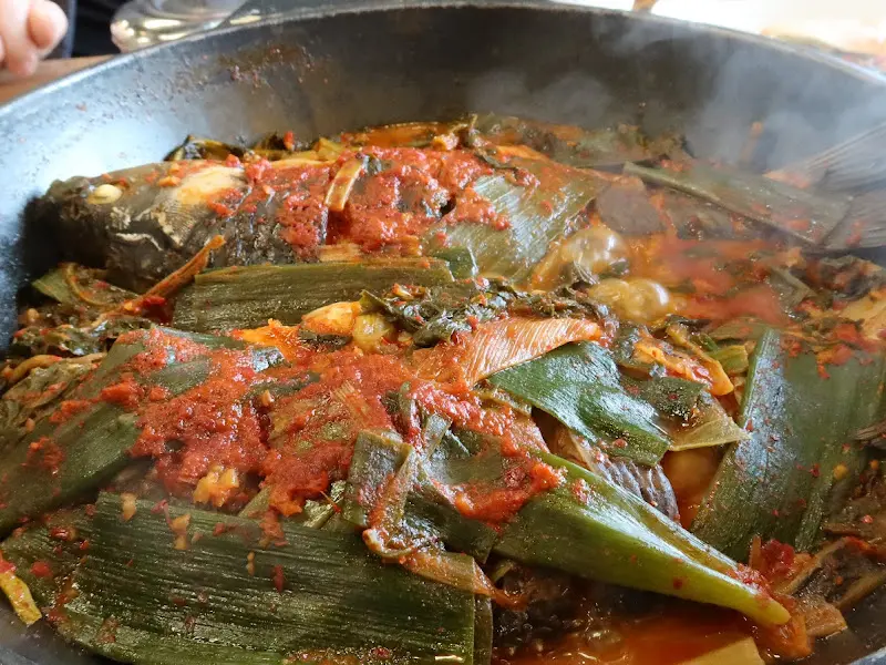 매콤한 양념이 인상적인 메기찜