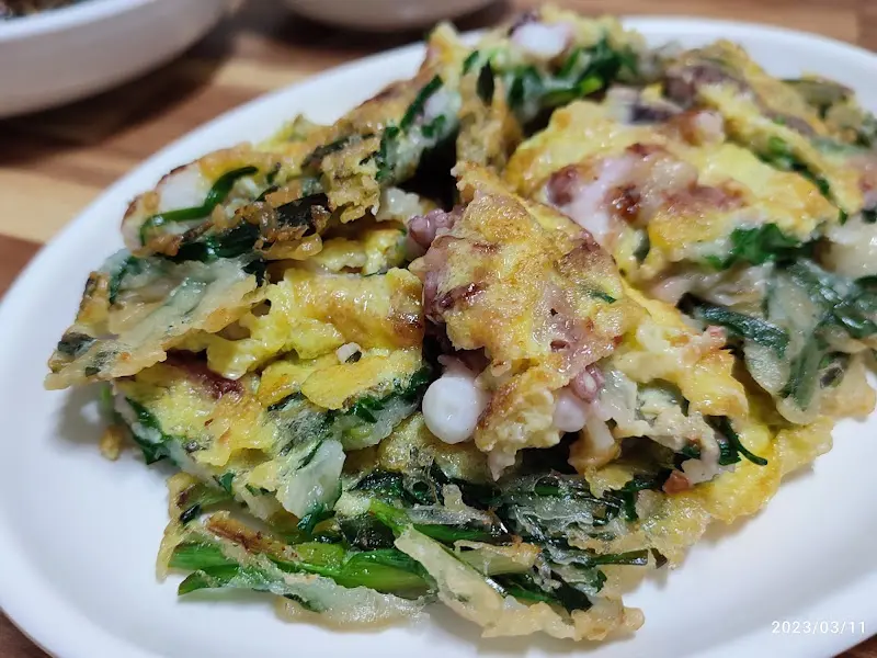 낙지 파전 근접샷