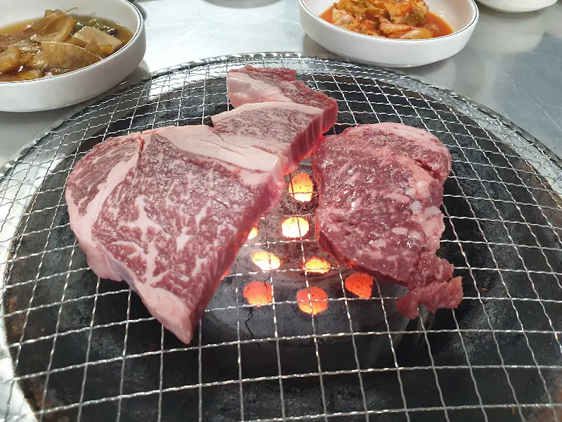 잘 구워진 고기 한 점