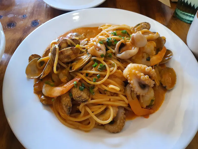 새우 파스타 클로즈업