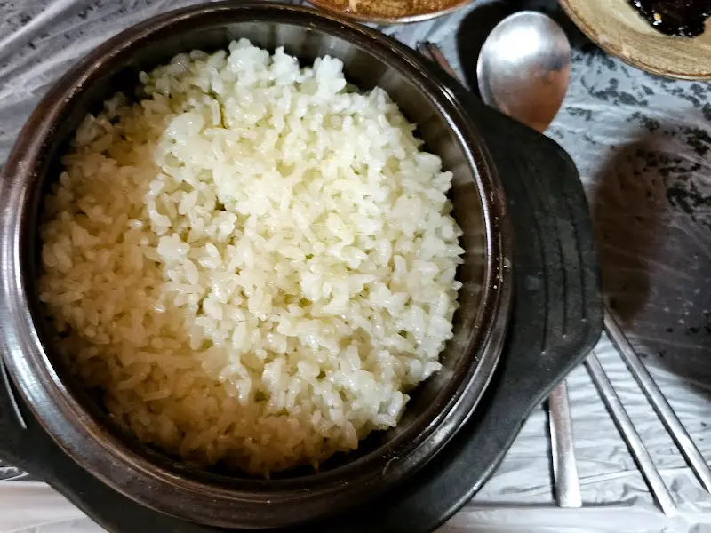 윤기 흐르는 솥밥 클로즈업