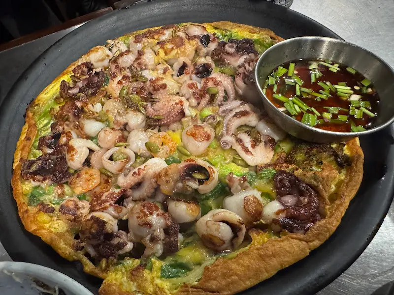 쭈꾸미 파전의 단면