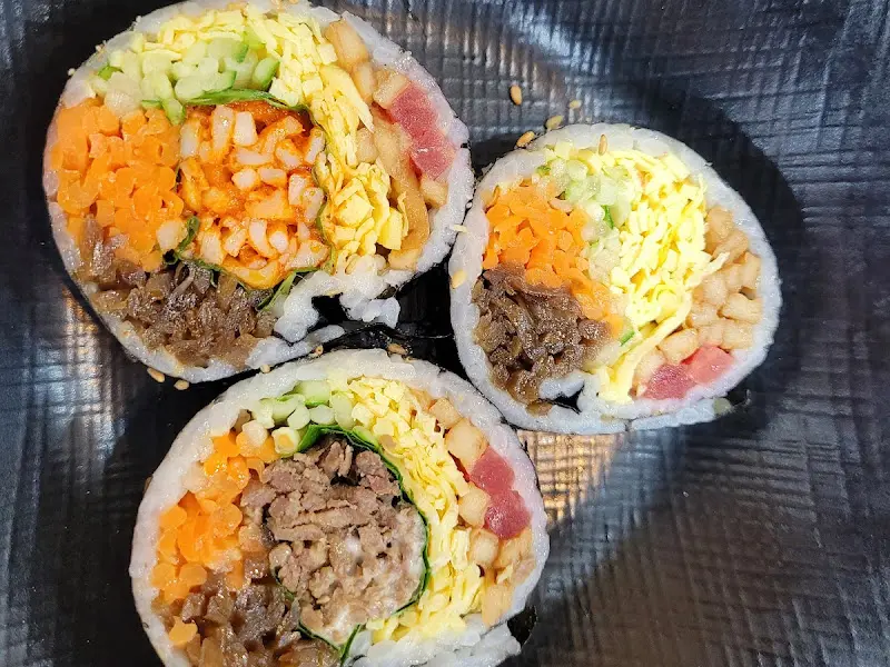 김밥 단면 클로즈업