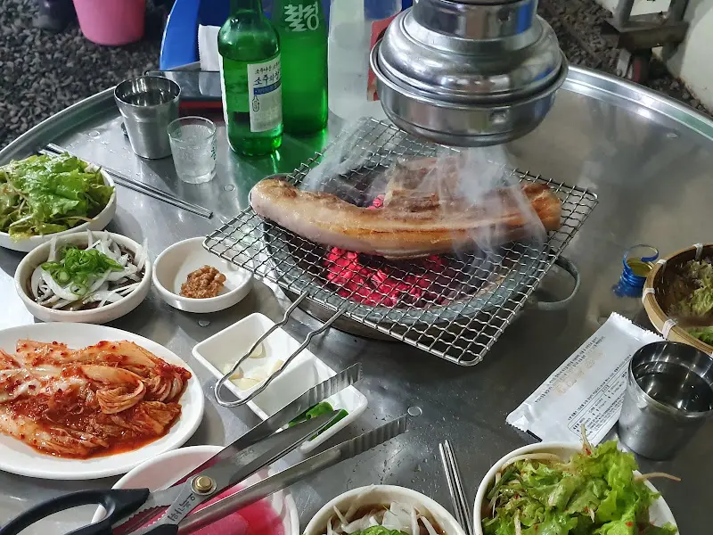 숯불 삼겹살 구이