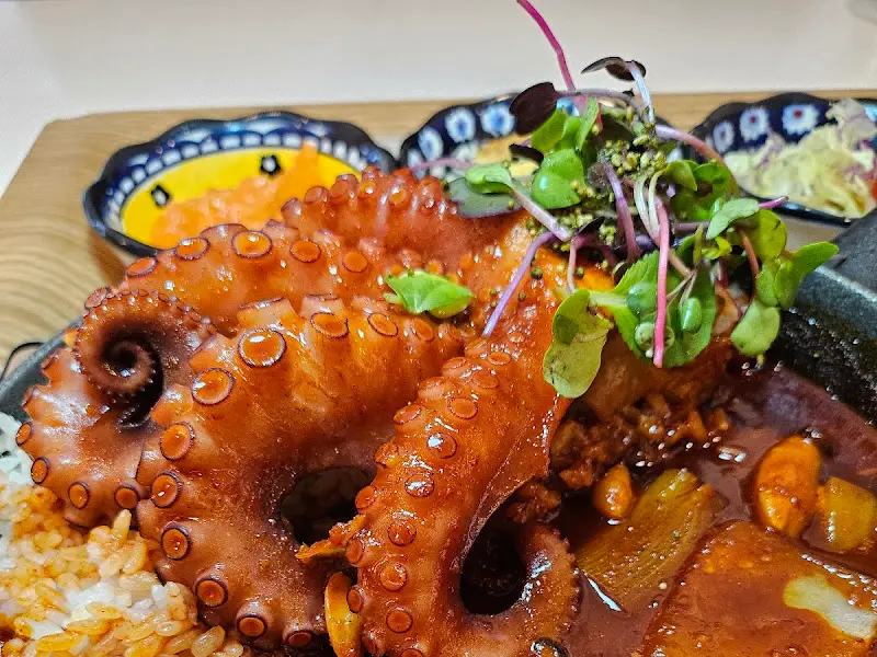 돌문어 덮밥 근접샷