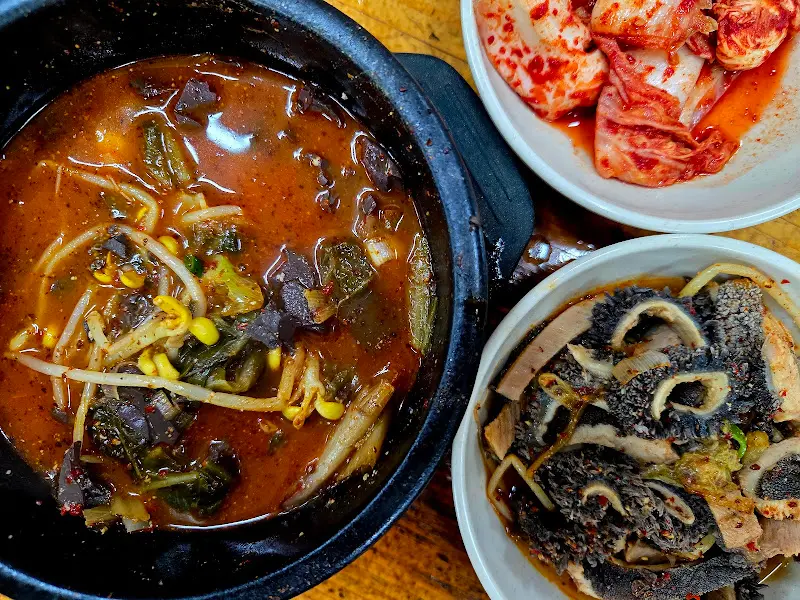 해장국과 김치, 깍두기