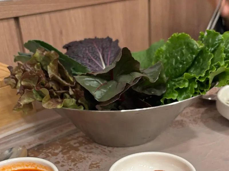신선한 쌈 채소