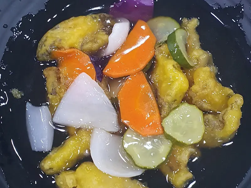 전복 탕수육의 모습