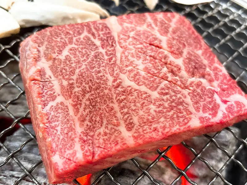 환상적인 마블링의 한우 등심