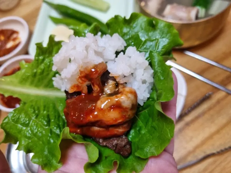 어리굴젓과 밥의 조화