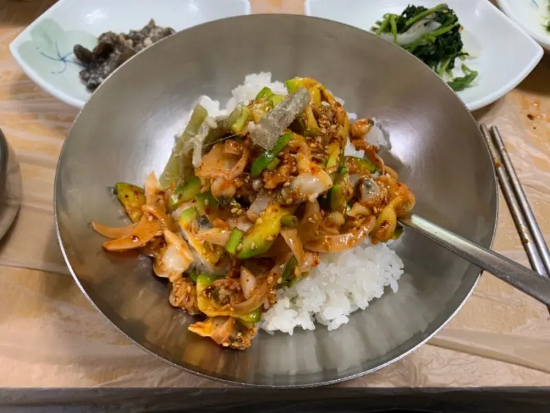 바지락회무침 비빔밥