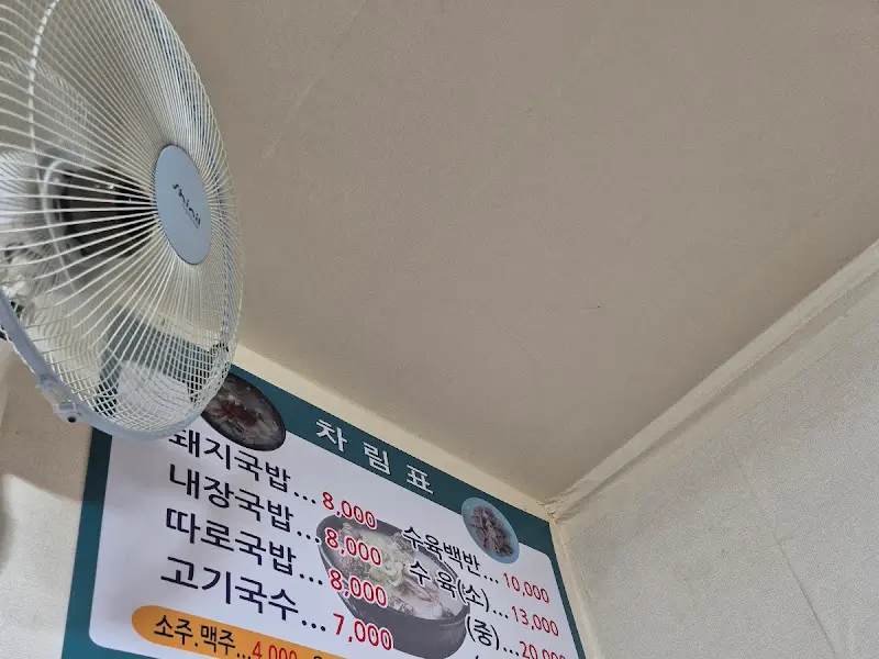 가게 내부에 설치된 선풍기