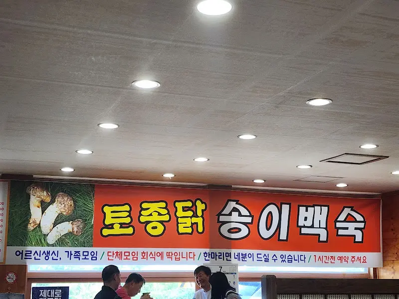 송이백숙 홍보 배너