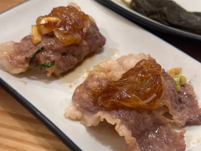 환상적인 차돌삼합의 비주얼