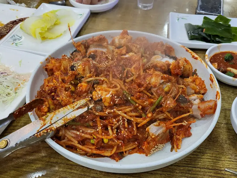 푸짐한 아구찜 한 상 차림
