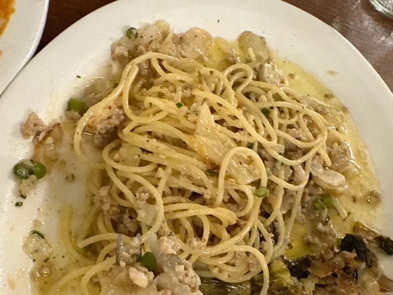 묵은지 파스타 근접샷