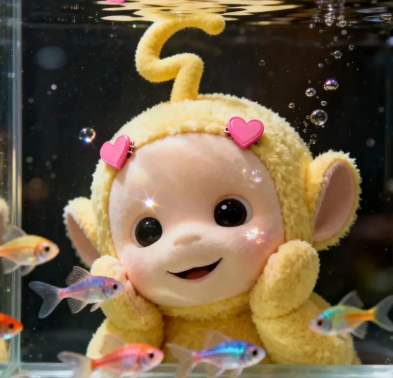 수족관 속 텔레토비 인형
