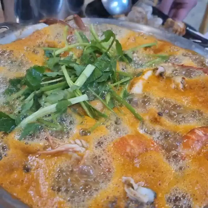 해물탕 끓는 모습