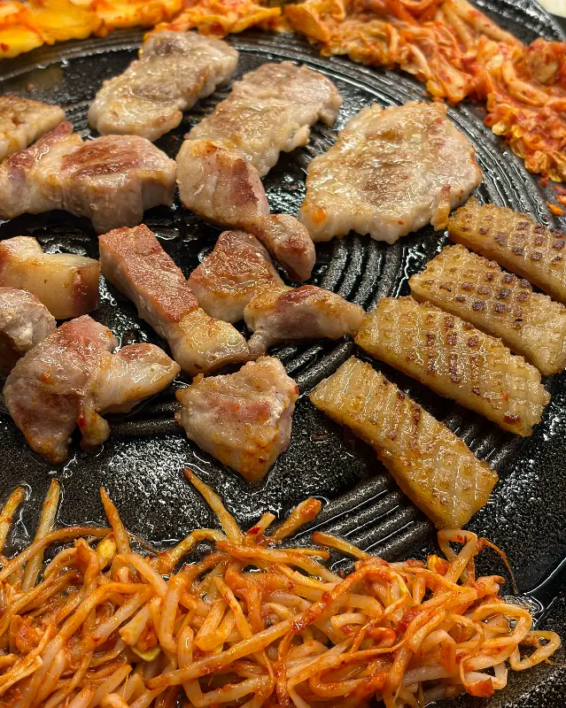 꽃뚜껑 북삼오태점 솥뚜껑 구이