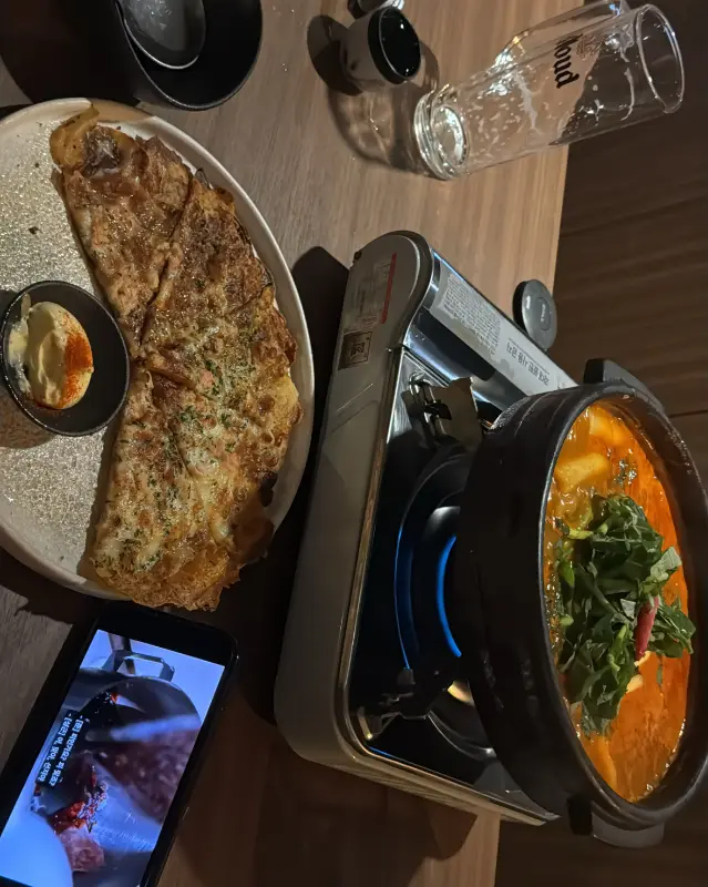 물닭갈비와 감자전