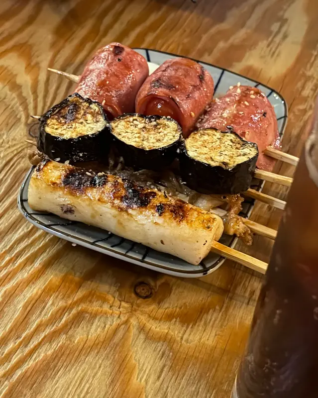 다양한 꼬치 메뉴