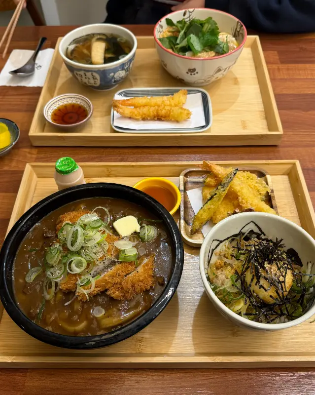 카레 우동과 튀김